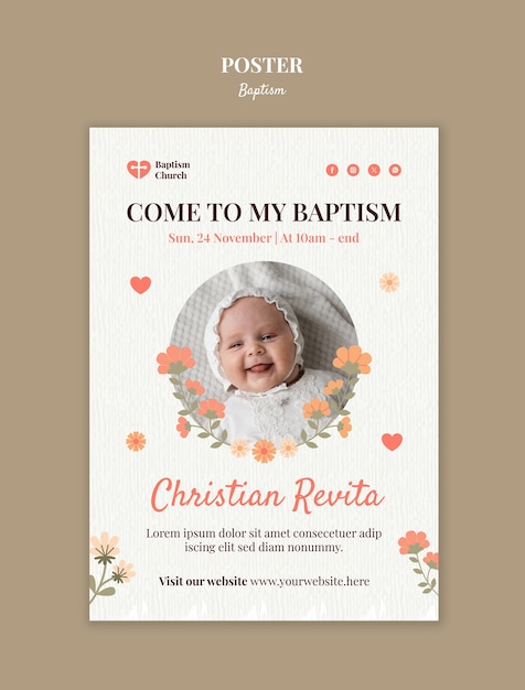 Free PSD baptism celebration template