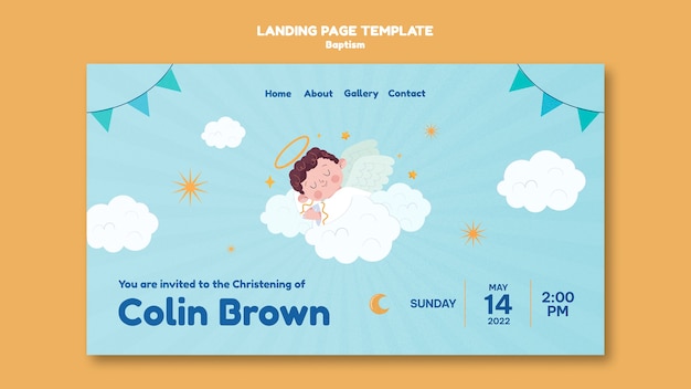 Baptism landing page template design