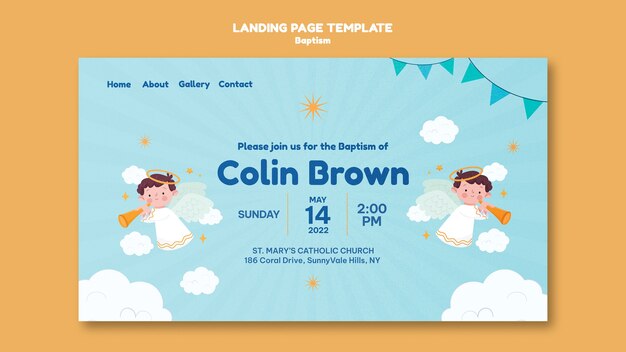 Baptism landing page template design