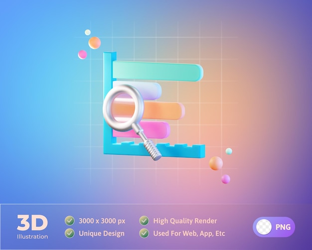 Bar Chart Data Information 3d Icon Illustration