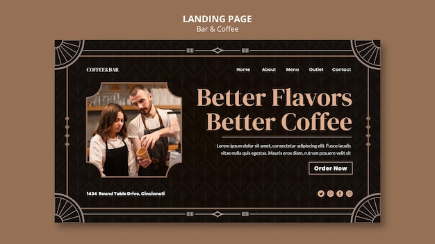 Bar and coffee web template