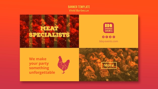 Free PSD barbecue concept banner template