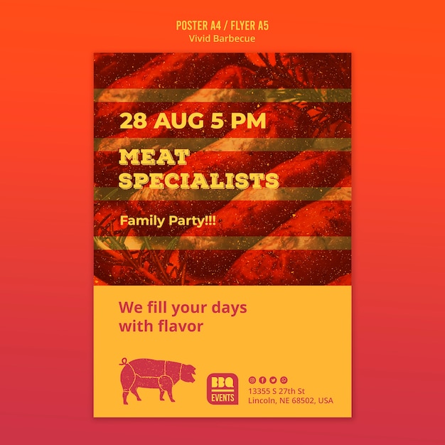 Free PSD barbecue concept poster template