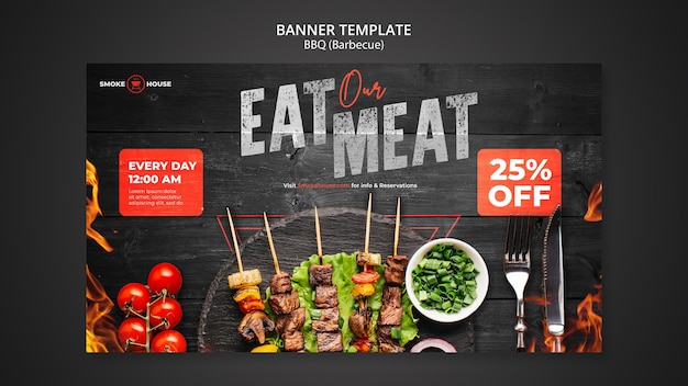 Free PSD barbecue house banner template