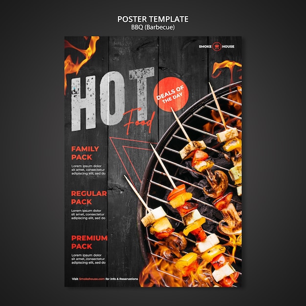 Free PSD barbecue house print template