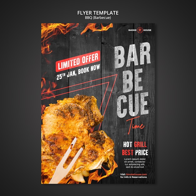 Free PSD barbecue house print template