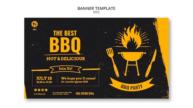 Barbecue party template banner