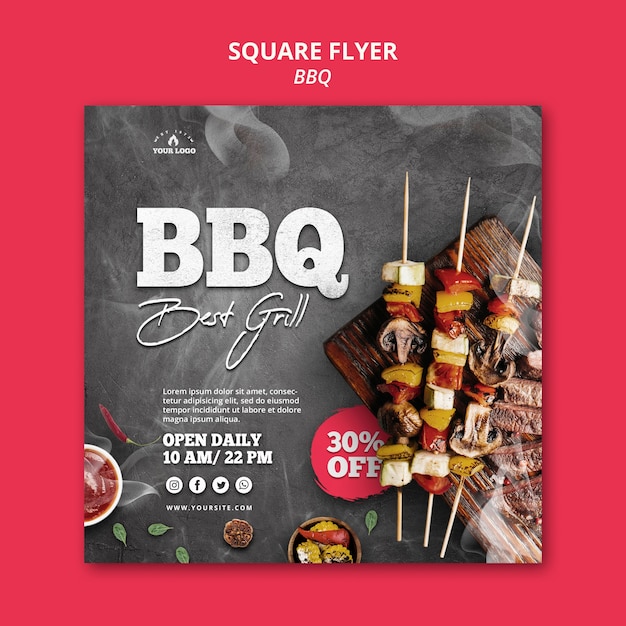 Barbeque flyer template theme