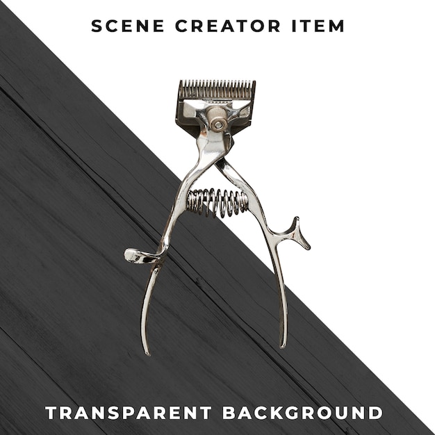 Free PSD barber accessory on transparent 