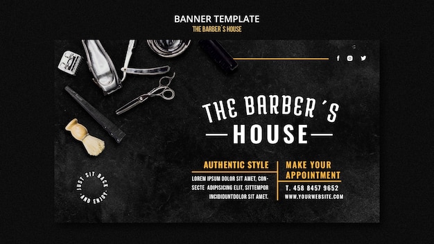 Free PSD barber shop banner template