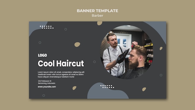 Free PSD barber shop banner template