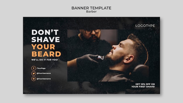 Free PSD barber shop banner template