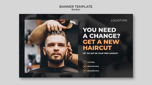 Free PSD barber shop banner template