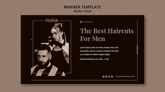 Free PSD barber shop banner template