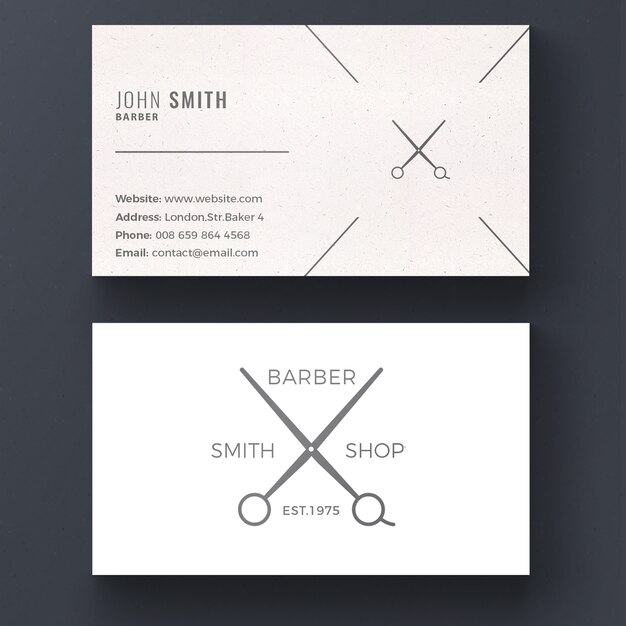 Barber shop business card