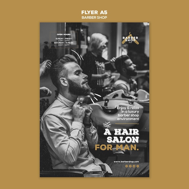 Free PSD barber shop flyer template