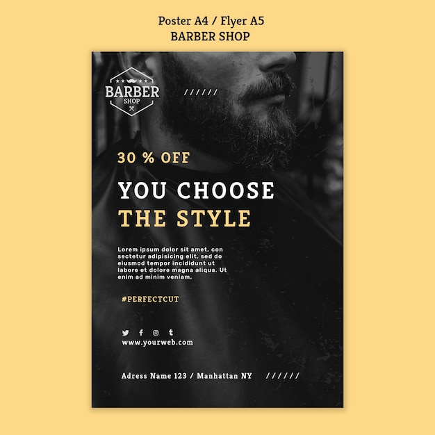 Free PSD barber shop flyer template