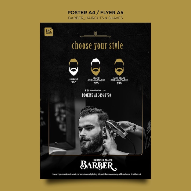 Barber shop flyer template