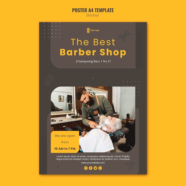 Barber shop flyer template