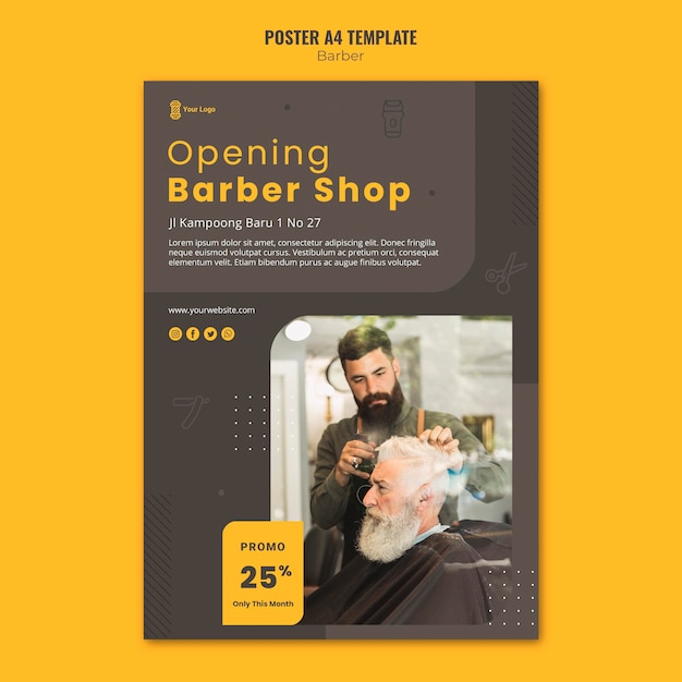 Barber shop poster template