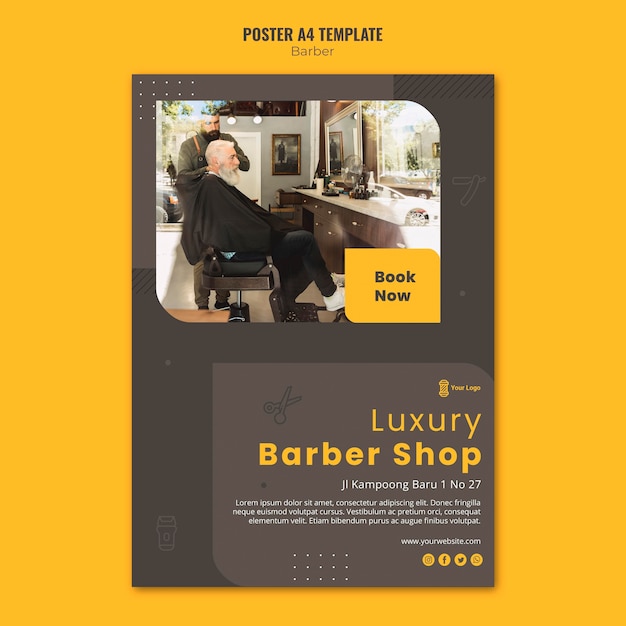 Barber shop template poster