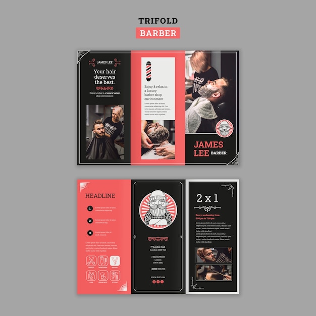 Free PSD barber template design