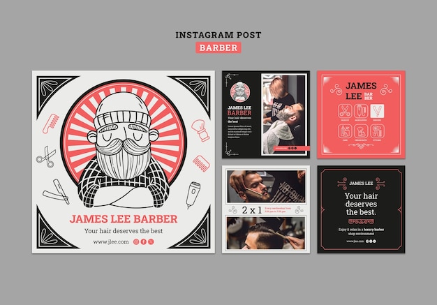 Free PSD barber template design