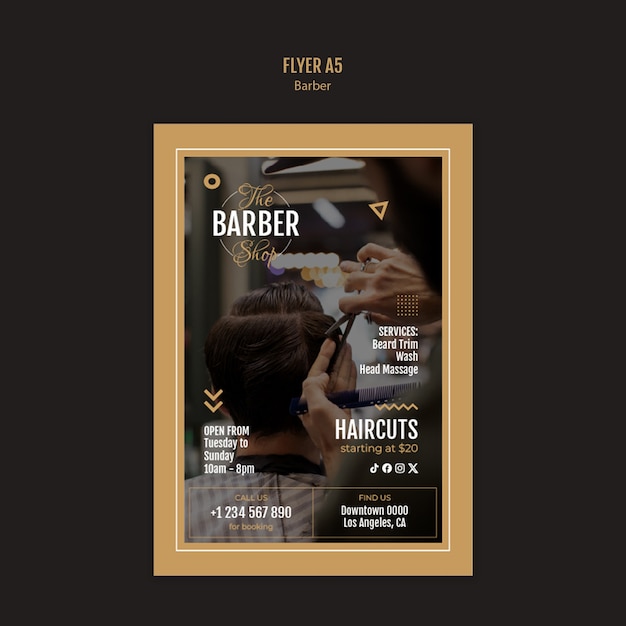 Free PSD barber template design