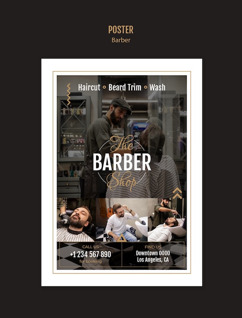 Free PSD barber template design