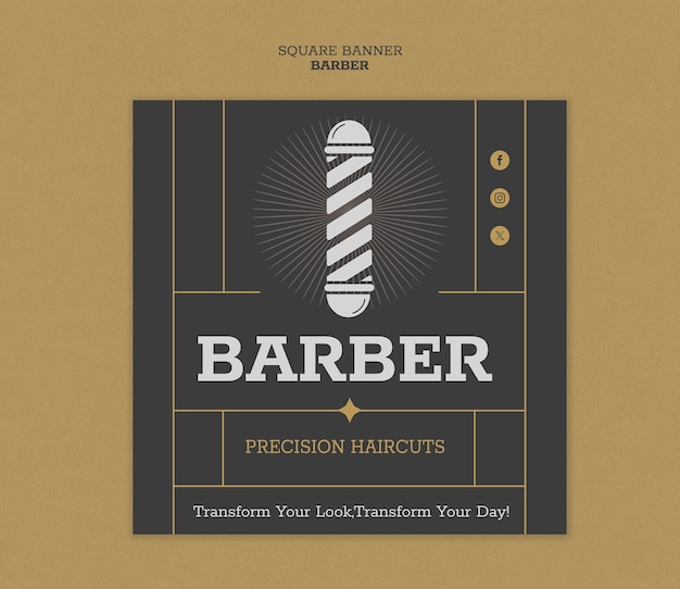 Free PSD barber template design