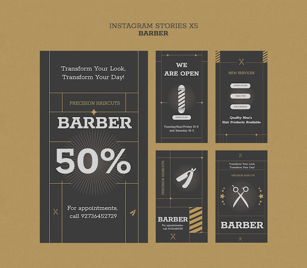 Barber template design