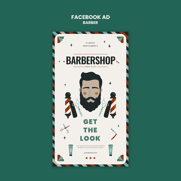 Free PSD barber template design