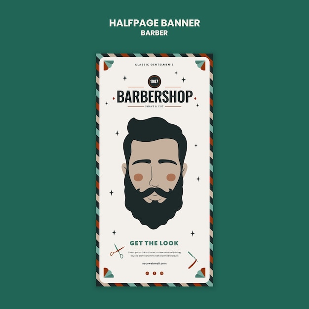 Free PSD barber template design