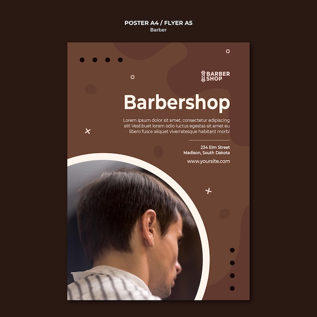 Free PSD barbershop and client poster template