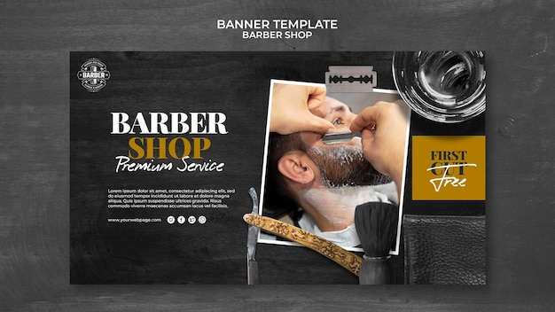 Barbershop horizontal banner template