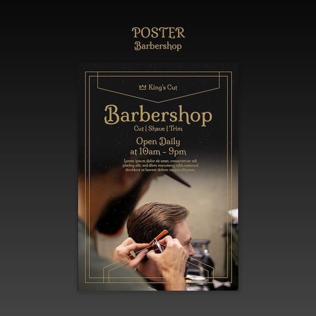 Free PSD barbershop template design