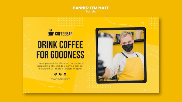 Free PSD barista banner template design