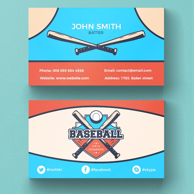 Free PSD baseball business card