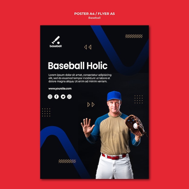 Free PSD baseball poster template