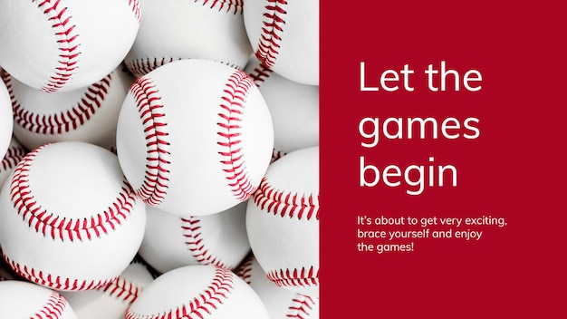 Baseball sports template psd motivational quote presentation