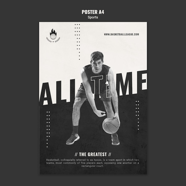 Basketball ad flyer template