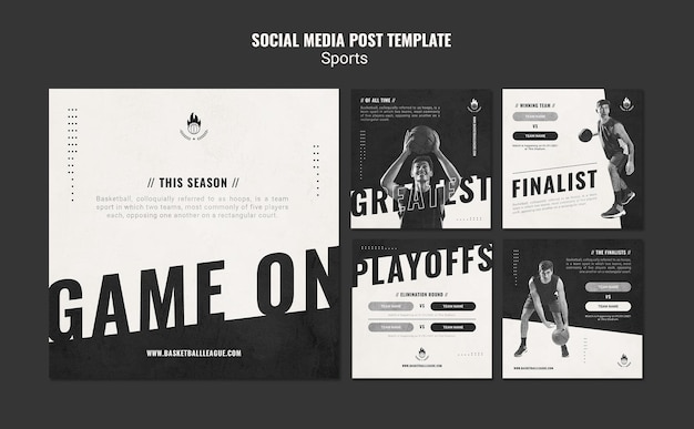 Basketball ad social media post template