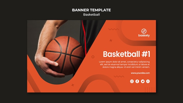 Basketball banner template style