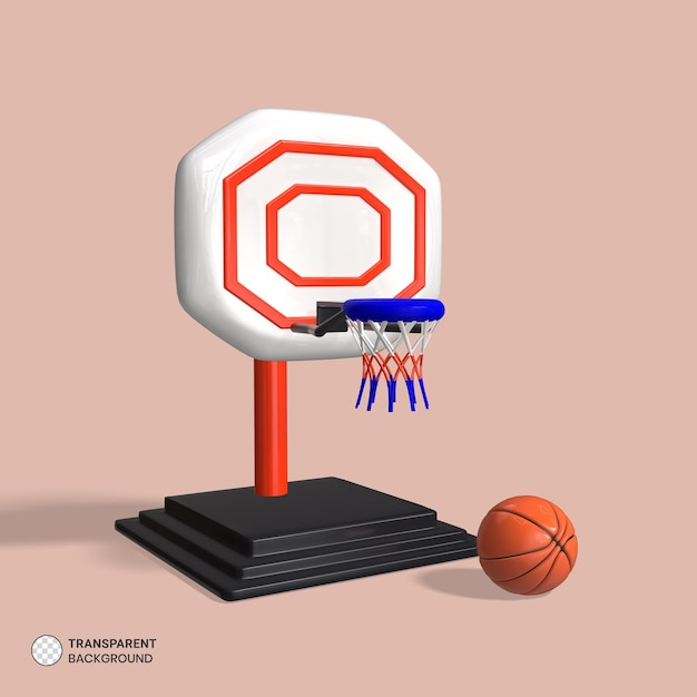 Free PSD basketball hoop icon isolated 3d render illustration