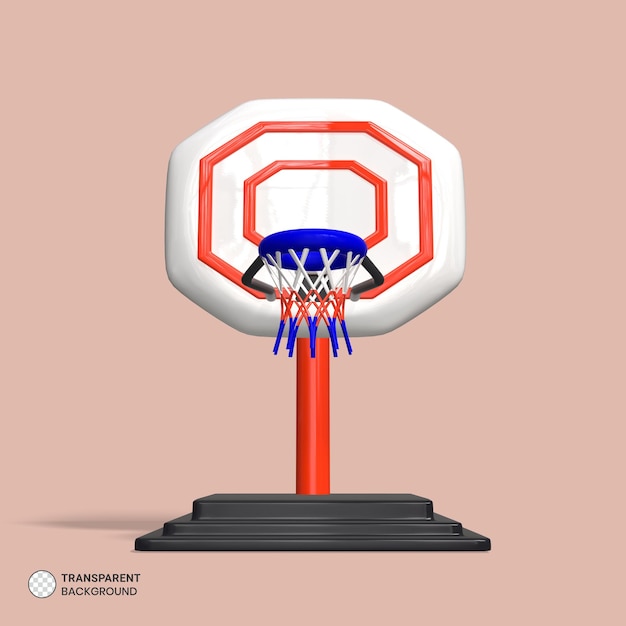 Free PSD basketball hoop icon isolated 3d render illustration