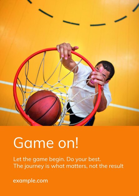 Free PSD basketball sports template psd motivational quote ad poster