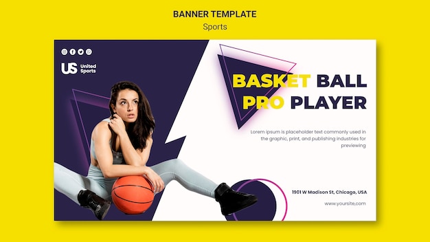 Basketball tournament banner template