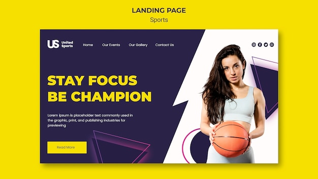 Basketball tournament landing page template