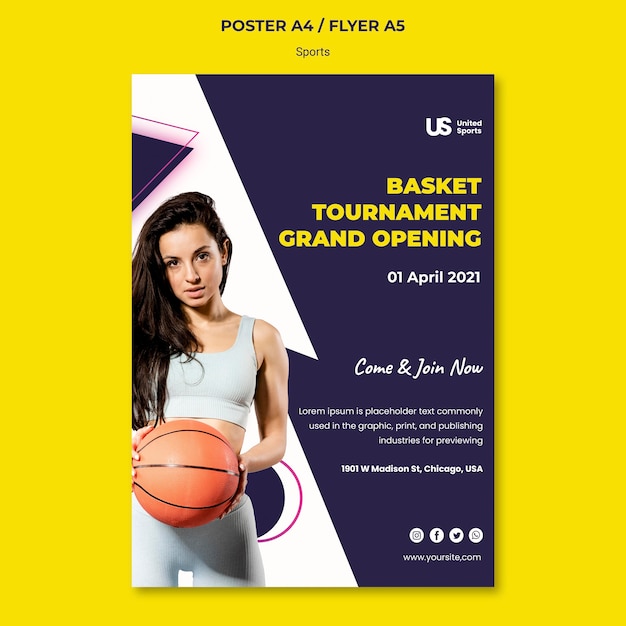 Basketball tournament print template