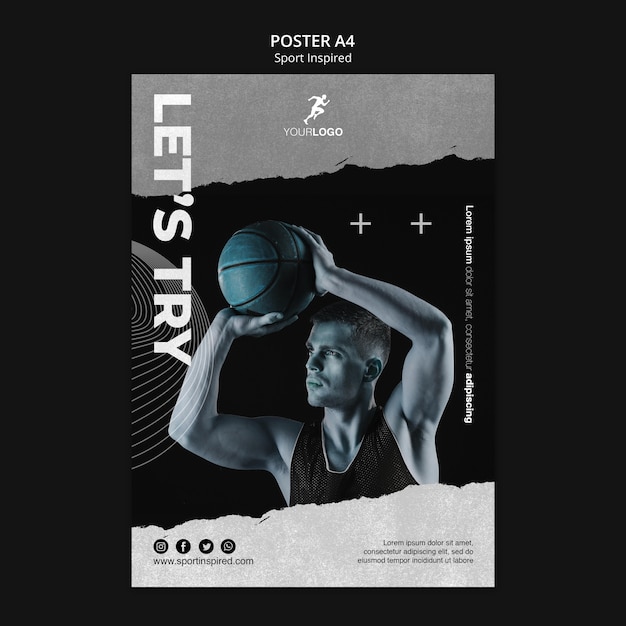 Basketball training poster template